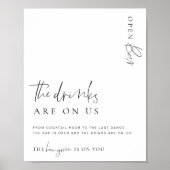 エステール モダン ミニマル オープン バー メニュー サイン (正面)