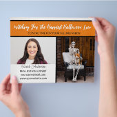 エステー実在トエージェントのオレンジのハロウィーンの標識 チラシ (手)