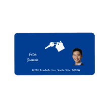 エステー実在トエージェントブルー差出人住所ラベル