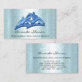 エステー実在トエージェントブローカーハウスブルーグリッター 名刺 (正面/裏面)