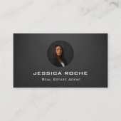 エステー実在トエージェントモダンブラック不動産仲介業者写真QR 名刺 (正面)