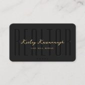 エステー実在トエージェント不動産仲介業者フォトモダンブラック 名刺 (正面)