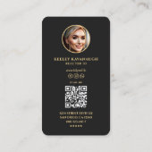 エステー実在トエージェント不動産仲介業者フォトモダンブラック 名刺 (裏面)