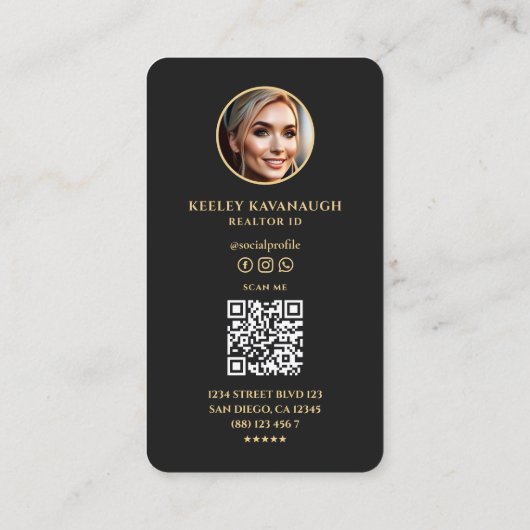 エステー実在トエージェント不動産仲介業者フォトモダンブラック 名刺 (裏面)