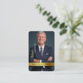 エステー実在トエージェント不動産仲介業者ブラック金ゴールドカスタム写真 名刺 (スタンド正面)