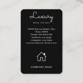 エステー実在トエージェント不動産仲介業者ブラック金ゴールドカスタム写真 名刺 (裏面)