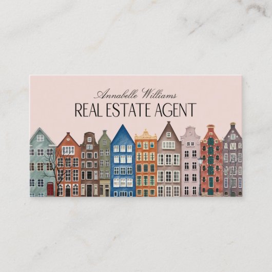 エステー実在トエージェント水のカラーハウスQRコード 名刺 (正面)