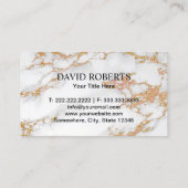 エステー実在トエージェント金ゴールド鍵ロモダンゴ大理石 名刺 (裏面)