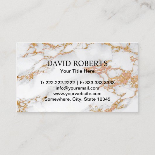 エステー実在トエージェント金ゴールド鍵ロモダンゴ大理石 名刺 (裏面)