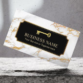 エステー実在トエージェント金ゴールド鍵ロモダンゴ大理石 名刺