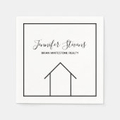 エステー実在トオープンハウス白黒不動産仲介業者 スタンダードカクテルナプキン (正面)