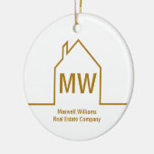 エステー実在トカンパニパーソナライズされたシック金ゴールド不動産仲介業者 セラミックオーナメント (左)