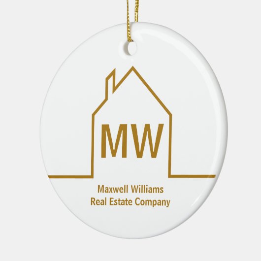 エステー実在トカンパニパーソナライズされたシック金ゴールド不動産仲介業者 セラミックオーナメント (左)