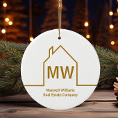 エステー実在トカンパニパーソナライズされたシック金ゴールド不動産仲介業者 セラミックオーナメント