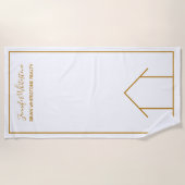 エステー実在トカンパニーカスタムシック金ゴールド不動産仲介業者 ビーチタオル (正面)