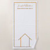 エステー実在トカンパニーカスタムシック金ゴールド不動産仲介業者 ビーチタオル (正面)