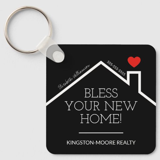 エステー実在トハウスハートカスタム不動産仲介業者事業 キーホルダー (正面)