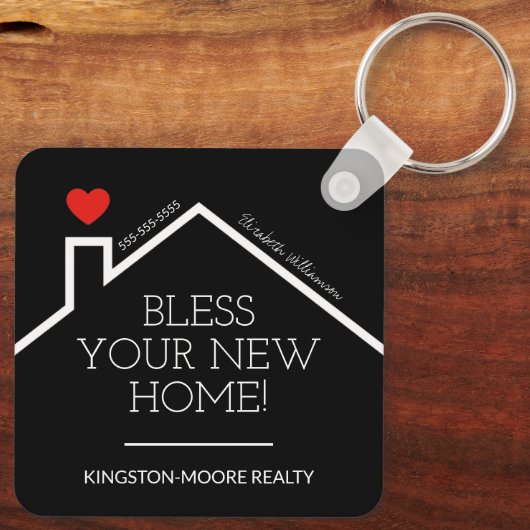 エステー実在トハウスハートカスタム不動産仲介業者事業 キーホルダー (裏面)