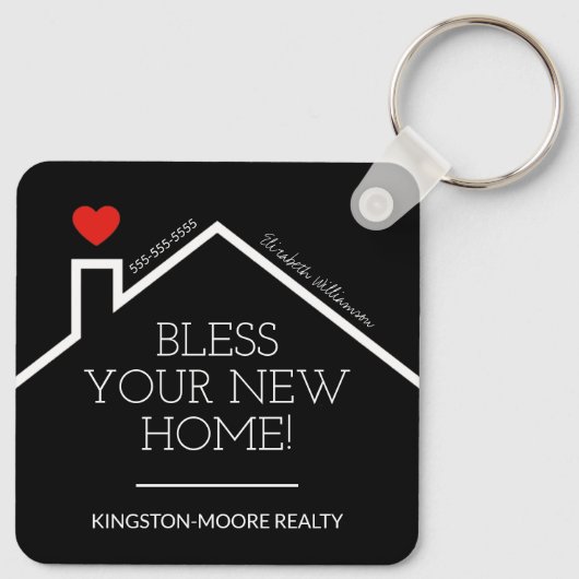 エステー実在トハウスハートカスタム不動産仲介業者事業 キーホルダー (裏面)