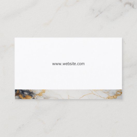 エステー実在トハウスメタリックロゴ |大理石トリム 名刺 (裏面)