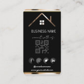 エステー実在トハウス – ソーシャルメディQRコード 名刺 (正面)