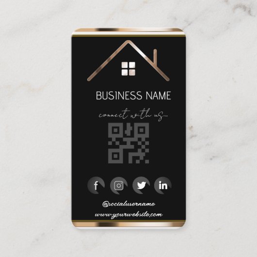 エステー実在トハウス – ソーシャルメディQRコード 名刺 (正面)