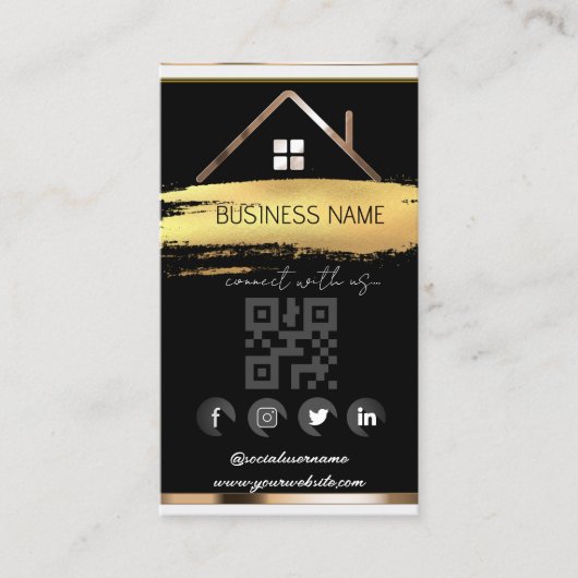 エステー実在トハウス – ソーシャルメディQRコード 名刺 (正面)