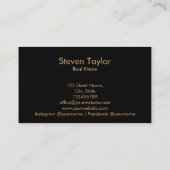 エステー実在トプロフェッショナルハウス不動産仲介業者金ゴールドブラック 名刺 (裏面)