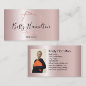 エステー実在トプロフェッショナルハウス不動産仲介業者金ゴールド写真 名刺 (正面/裏面)