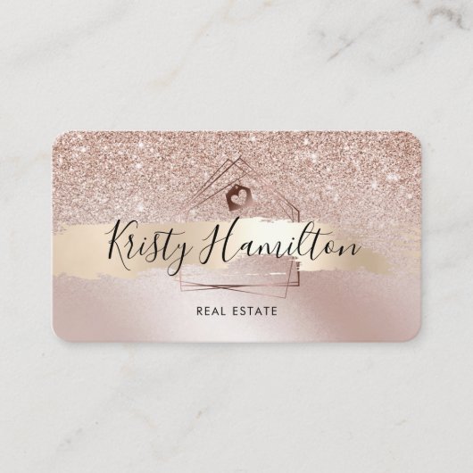 エステー実在トプロフェッショナルハウス不動産仲介業者金ゴールド写真 名刺 (正面)