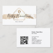 エステー実在トプロフェッショナルハウス不動産仲介業者qrコード 名刺 (正面/裏面)