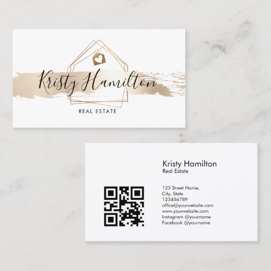 エステー実在トプロフェッショナルハウス不動産仲介業者qrコード 名刺 (正面/裏面)