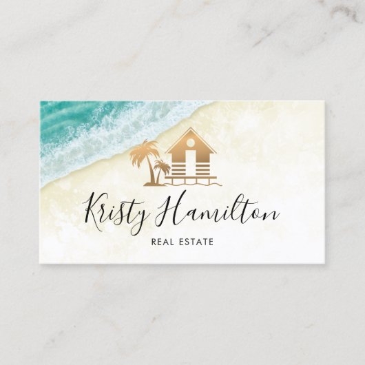 エステー実在トプロフェッショナル不動産仲介業者ビーチハウスフォト 名刺 (正面)
