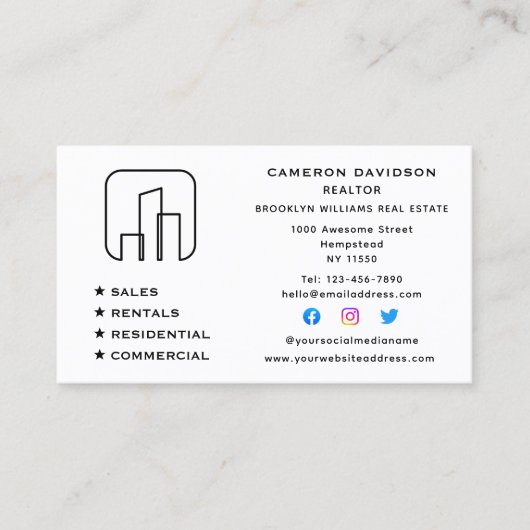 エステー実在ト代理不動産仲介業者ニューホームソーシャルメディア 名刺 (正面)