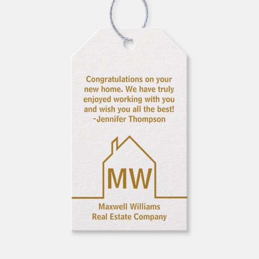 エステー実在ト会社おめでとうシック金ゴールド ギフトタグ (正面)