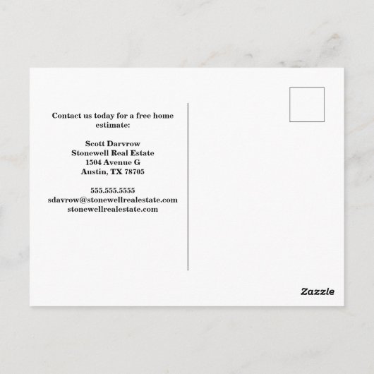 エステー実在ト会社がハウスフォトマーケティングを販売 ポストカード (裏面)