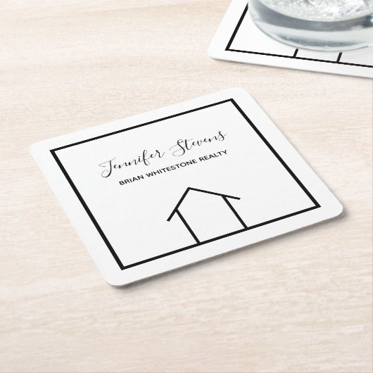 エステー実在ト会社カスタムオープンハウスマーケティング スクエアペーパーコースター (アングル)