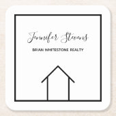 エステー実在ト会社カスタムオープンハウスマーケティング スクエアペーパーコースター (正面)