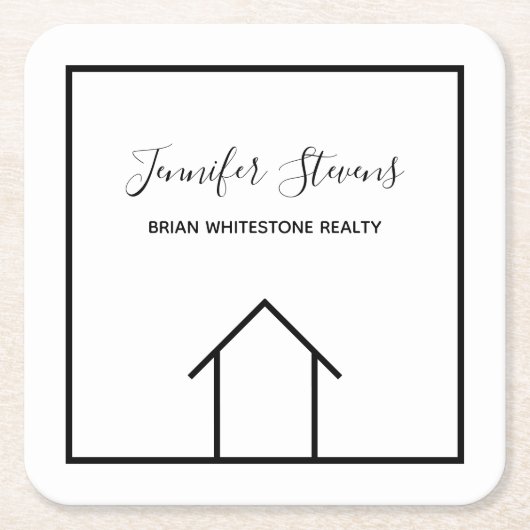 エステー実在ト会社カスタムオープンハウスマーケティング スクエアペーパーコースター (正面)