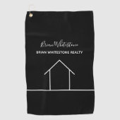 エステー実在ト会社カスタムシックシンプル不動産仲介業者 ゴルフタオル (正面)