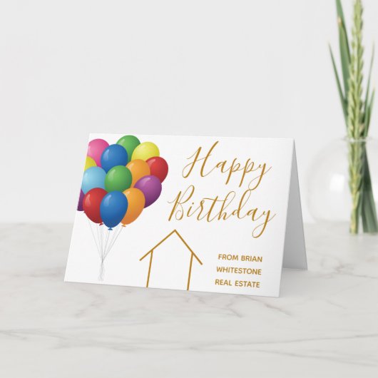エステー実在ト会社ハッピーバースデーバルーンカスタム カード (正面)