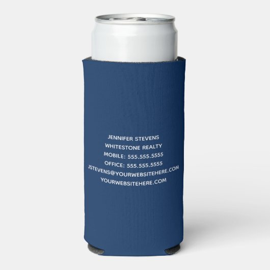 エステー実在ト会社マーケティングカスタムネイビーブルー スリム缶クーラー (Seltzer裏面)