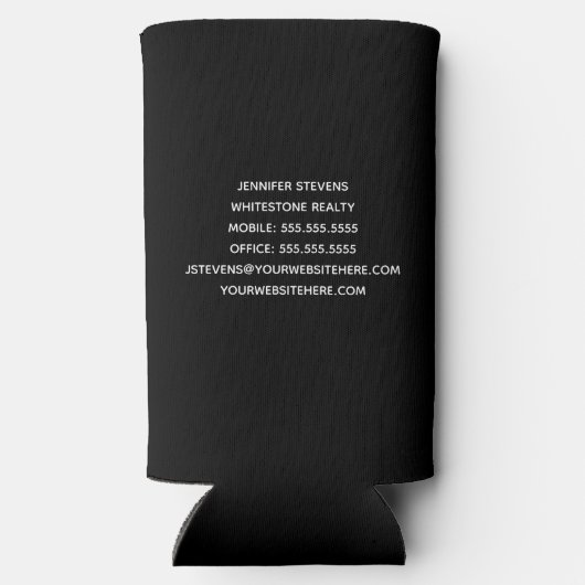 エステー実在ト会社マーケティングカスタム不動産仲介業者ブラック スリム缶クーラー (裏面)