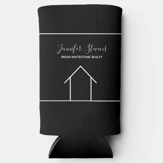 エステー実在ト会社マーケティングカスタム不動産仲介業者ブラック スリム缶クーラー (正面)