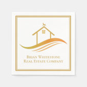 エステー実在ト会社金ゴールドオープンハウスカスタマイズ可能 スタンダードカクテルナプキン (正面)