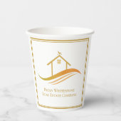 エステー実在ト会社金ゴールドオープンハウスカスタマイズ可能 紙コップ (正面)