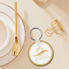 エステー実在ト会社金ゴールドハウスカスタム不動産仲介業者 キーホルダー