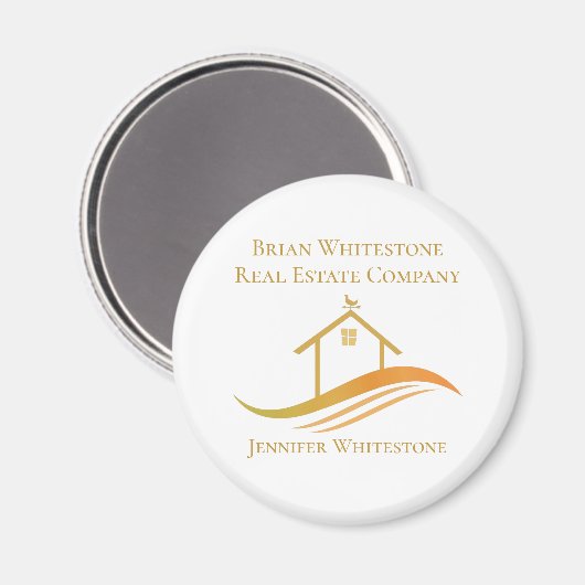 エステー実在ト会社金ゴールドハウスカスタム不動産仲介業者 マグネット (正面/裏面)
