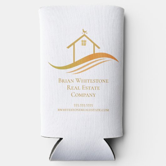 エステー実在ト会社金ゴールドハウスロゴマーケティング スリム缶クーラー (正面)