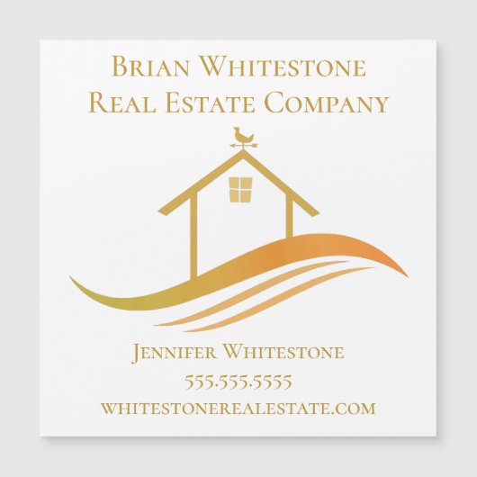 エステー実在ト会社金ゴールドハウス不動産仲介業者マグネットカード (正面)